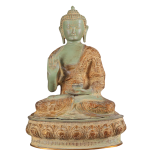 Pure Brass Buddha Statue with Engraved Life Story | 15" Height | Green Sandatine Finish | Sacred Narrative Art | Premium Collection | Jaipurio